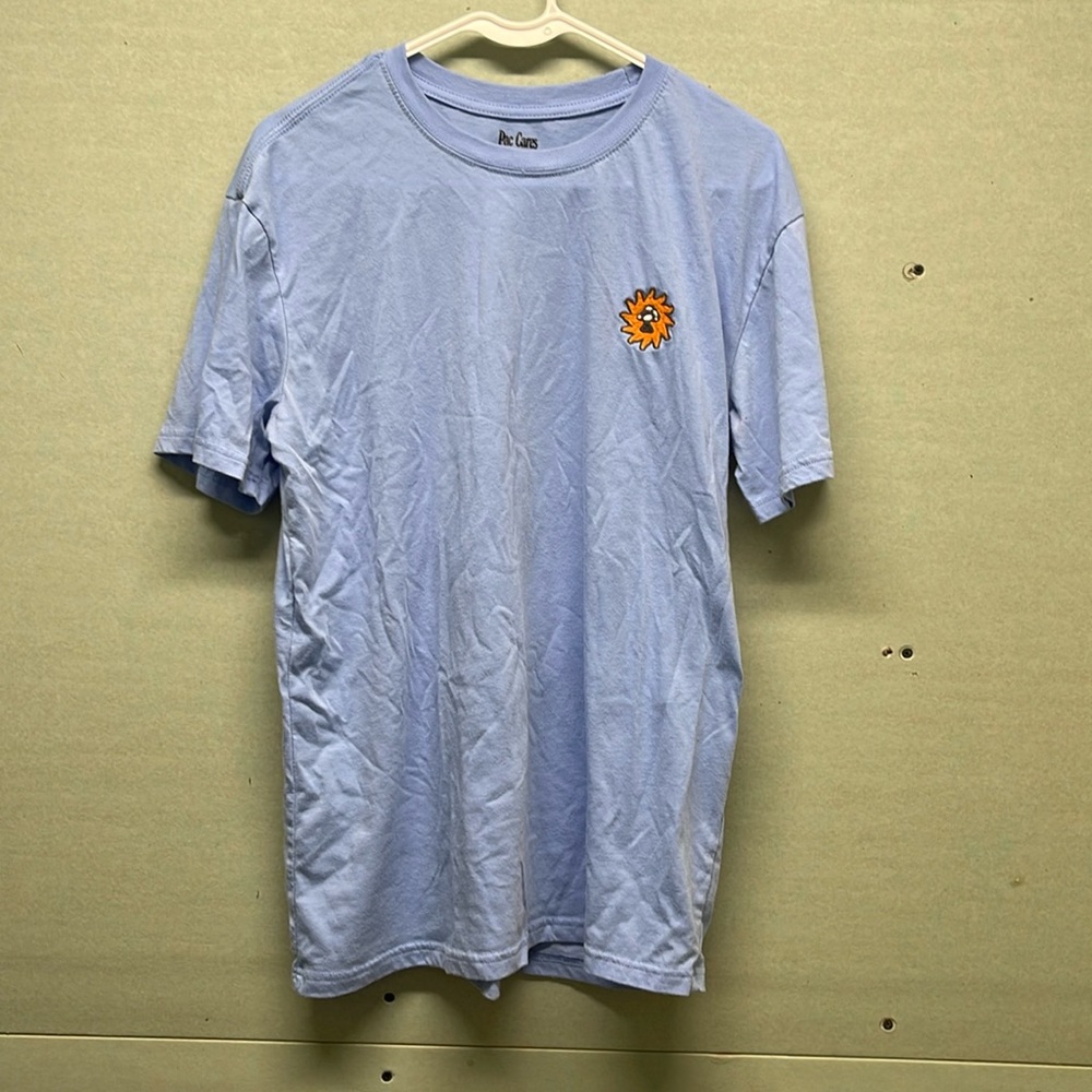 Pacsun blue shirt with embroidered mushroom